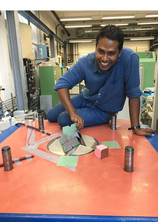 Sumith assembling a multi-anvil experiment at the Bayerisches Geoinstitut