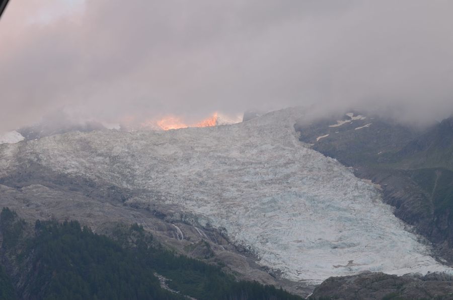 Alpenglow on a glacier