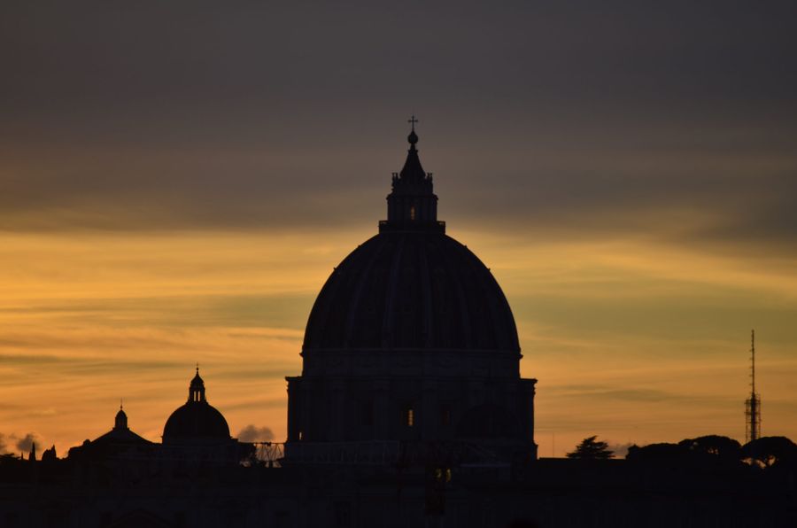 St Peter's dome at dusk